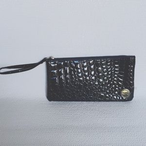 SOHO London New York Crocodile Print Wristlet / Cosmetic Bag